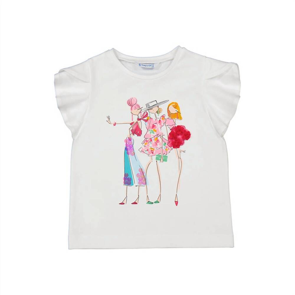 NEW MAYORAL girls' short sleeve t-shirt in white